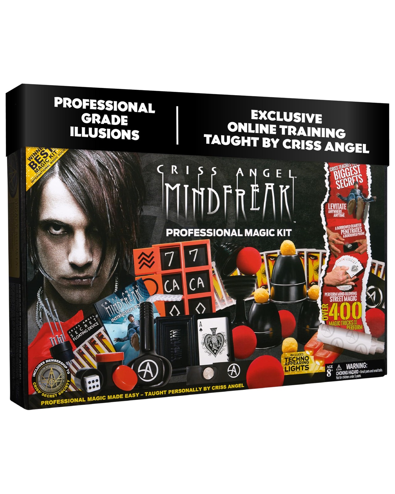 Criss Angel MINDFREAK Professional Magic Kit – 400+ Tricks ワンサイズ, Black