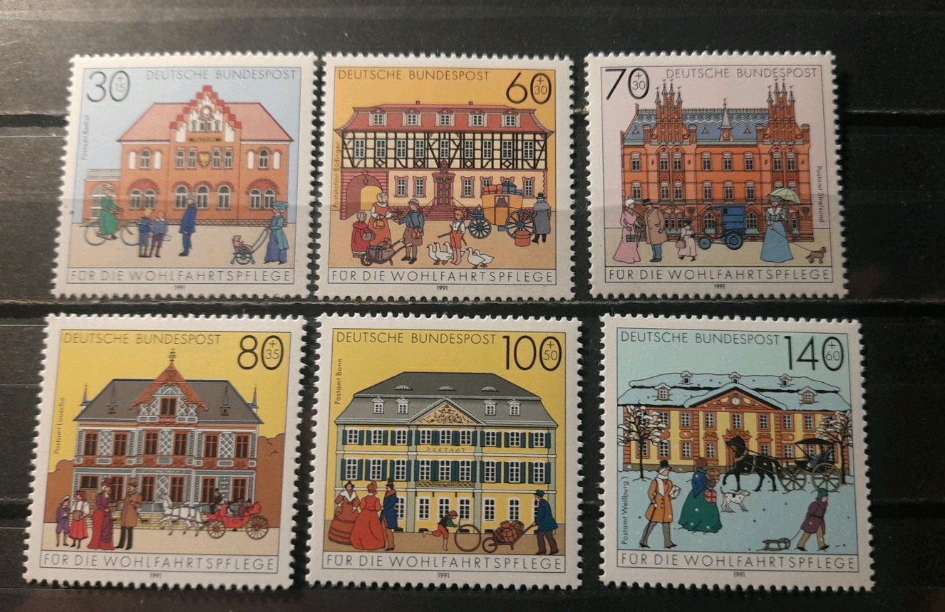 Germany 🇩🇪 Stamps 1991 Buildings. Complete Set.MNH