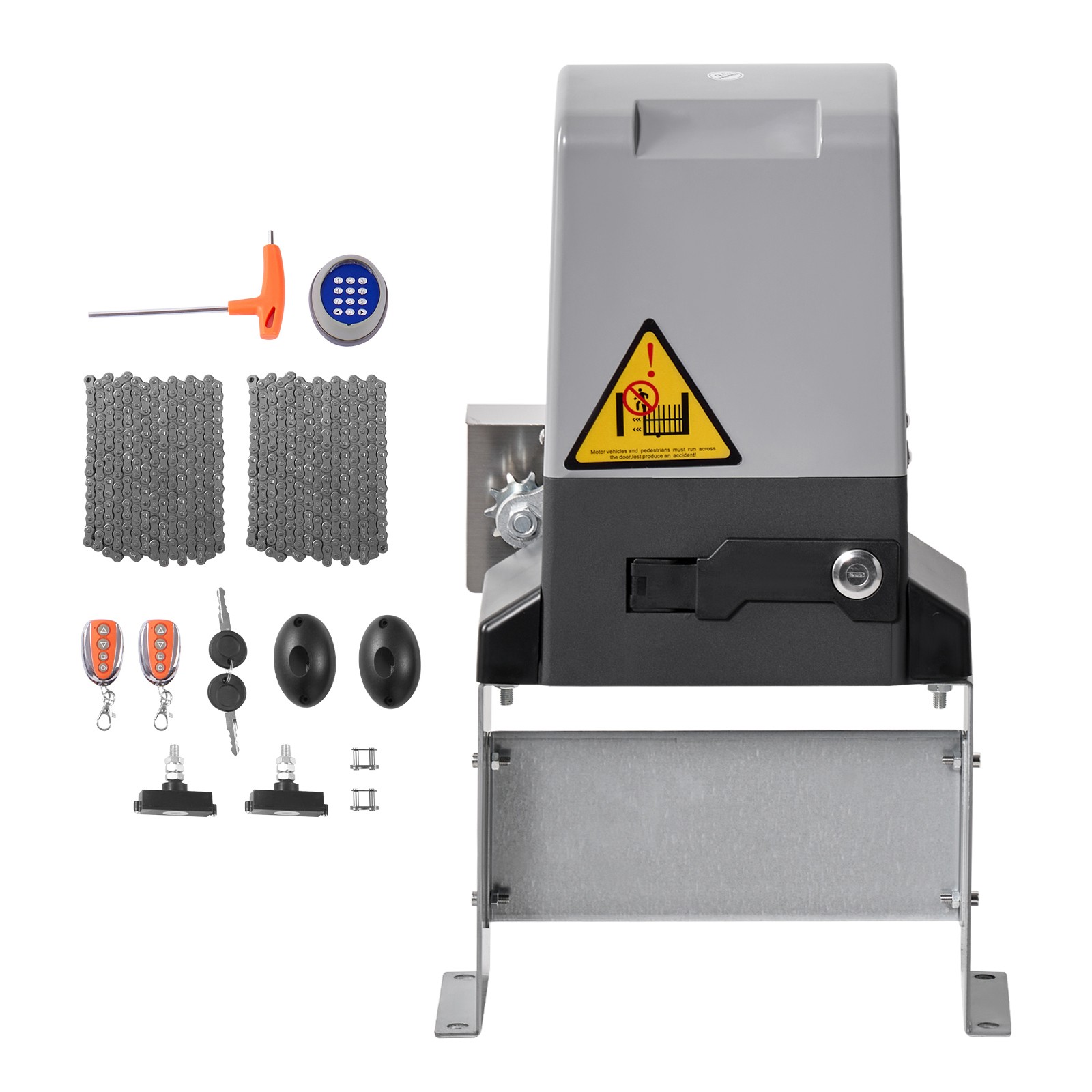 Uimoso 4409 lbs Sliding Gate Opener Electric 900W Chain Drive Motor 2 Remotes