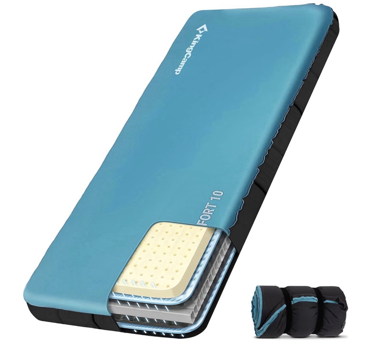 Kingcamp 4" Inflatable Camping Mattress - High Support, Compact Sleeping Pad
