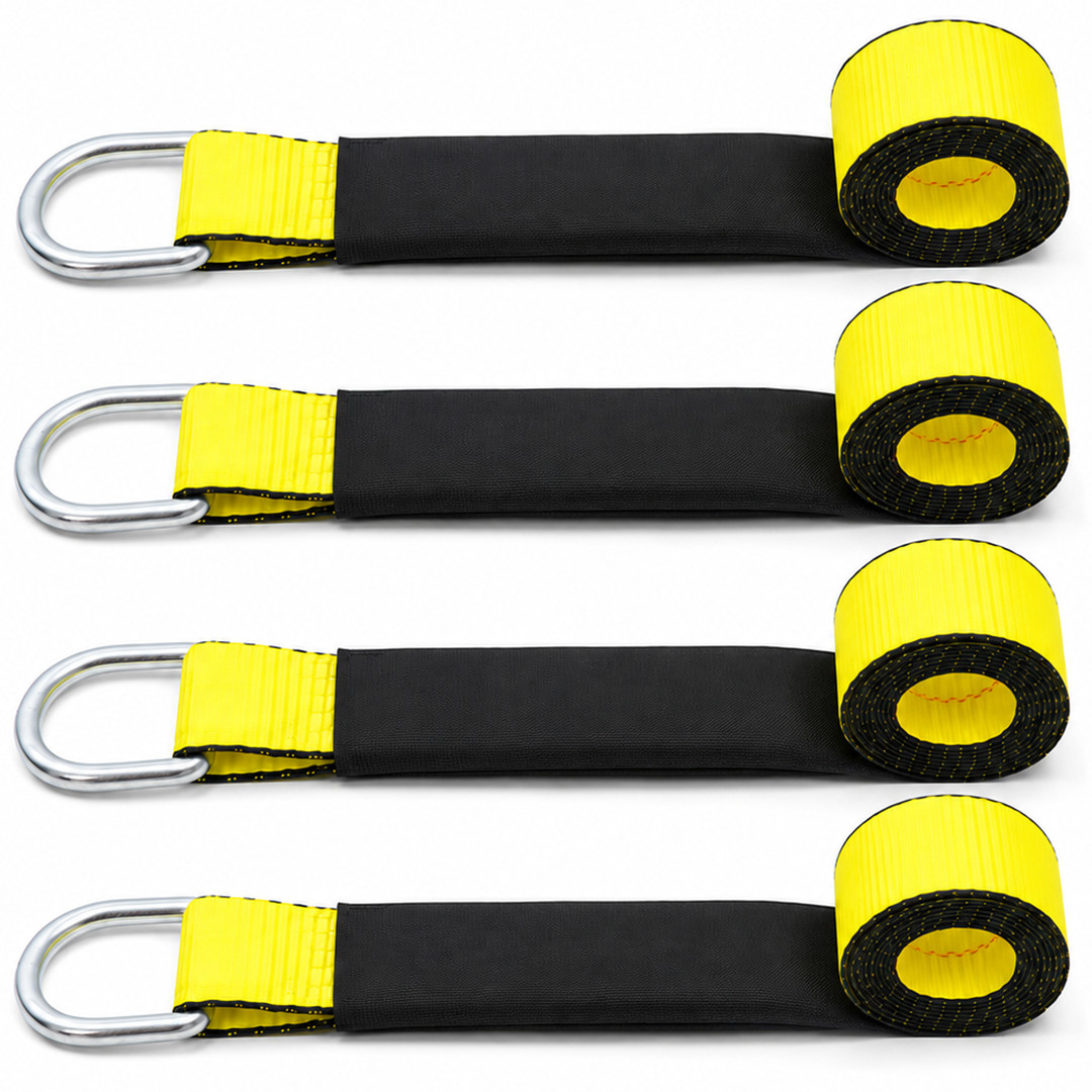 Lasso Straps w/ Sleeve 2" x 10' Wrecker Car Hauler Tow Dolly Tire Wheel Tie Down
