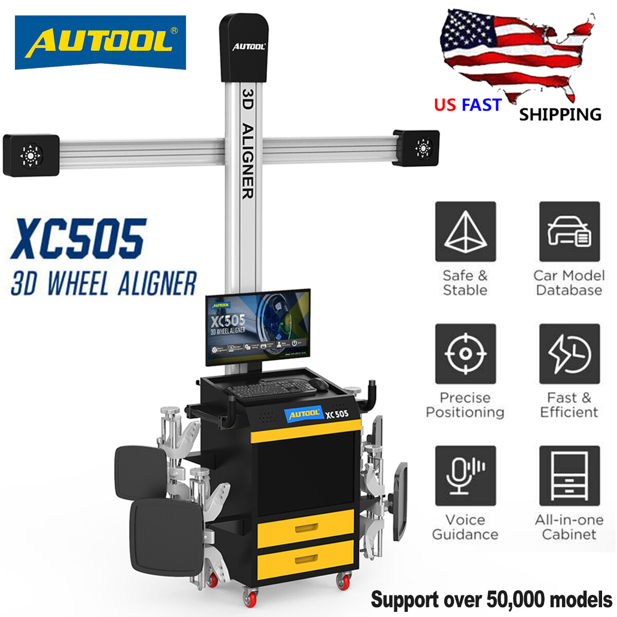 AUTOOL 3D Wheel Alignment Machine Tire Aligner System Fully Automatic Alignment