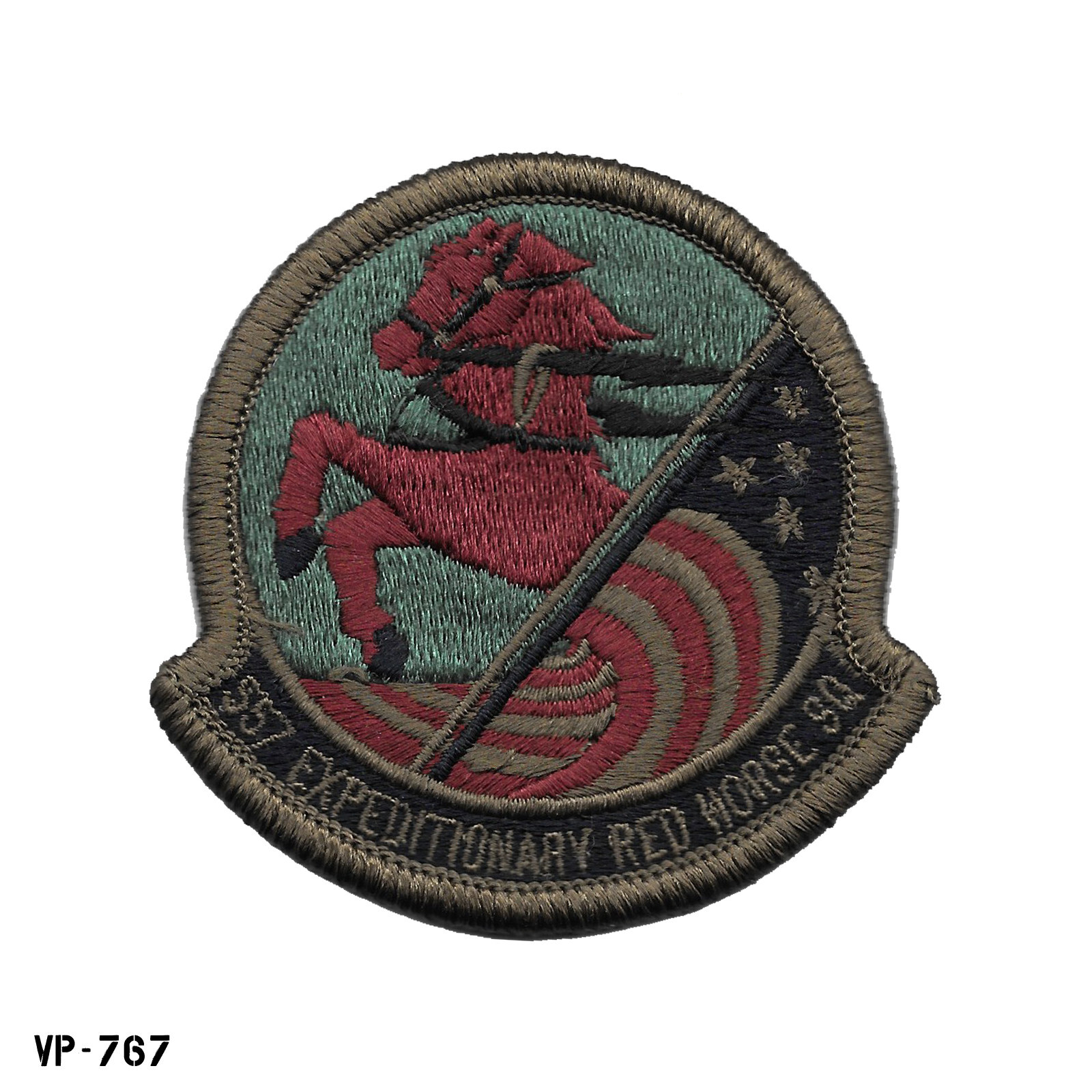 US Air Force Subdued ~ 557th Expeditionary "Red Horse" Squadron Hook Back Patch