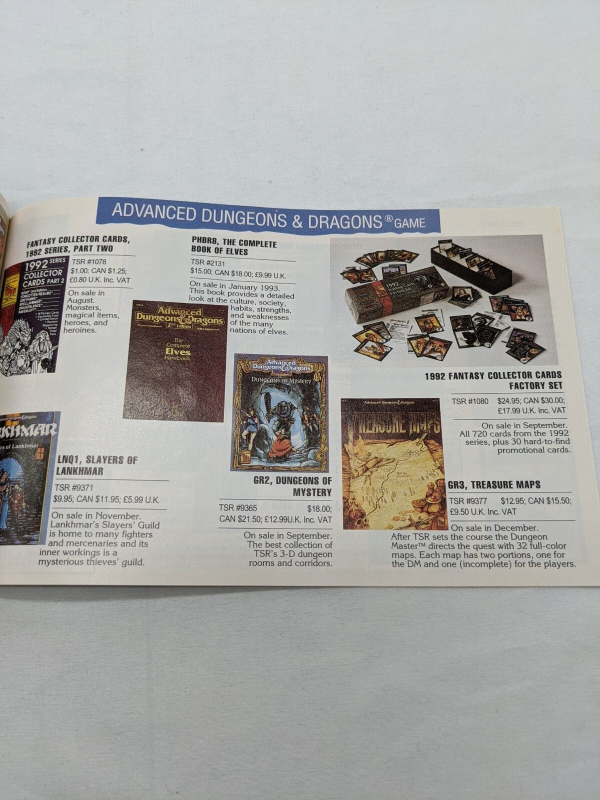 TSR 1992 Fall Winter Catalog