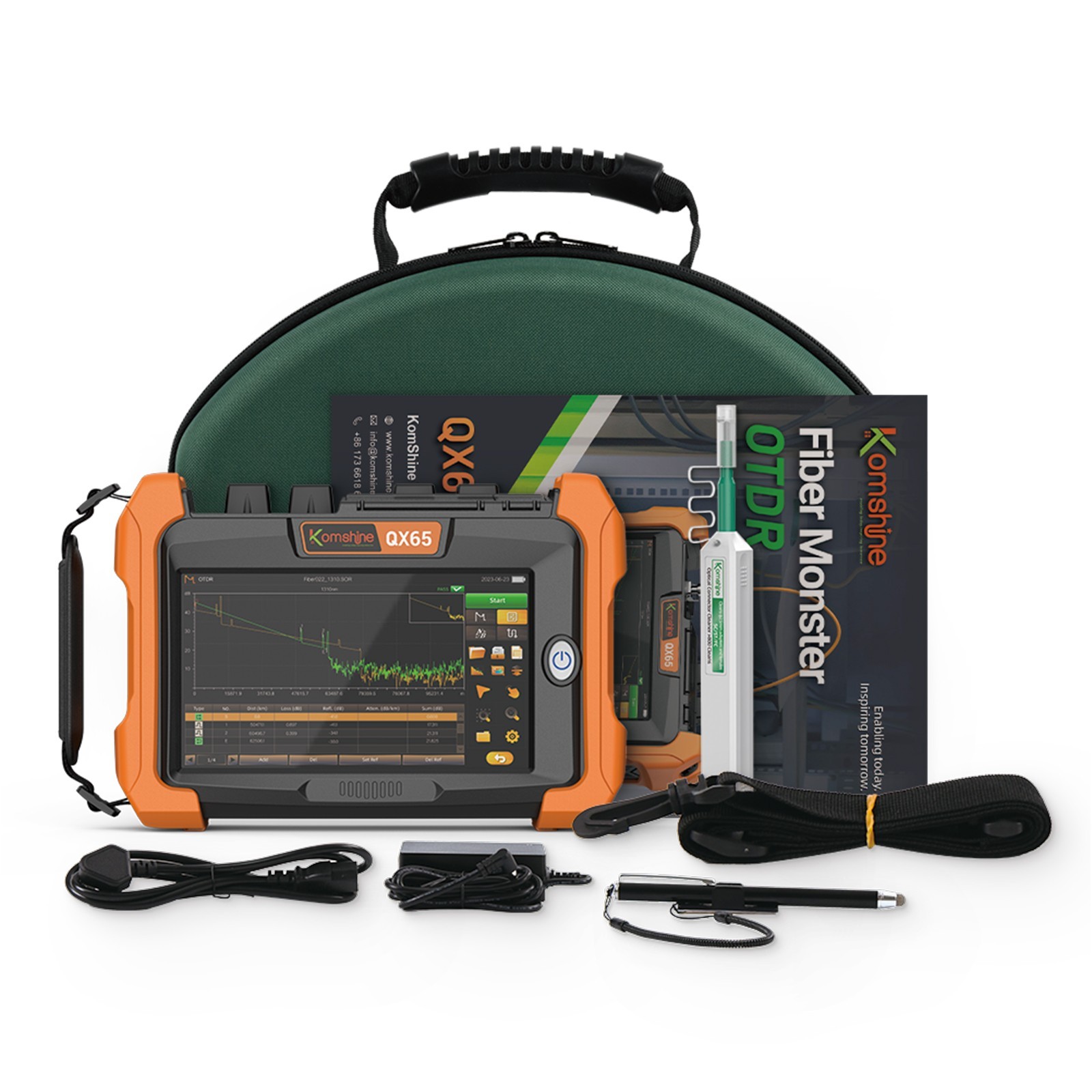 Komshine New  Fiber Optic Monster OTDR QX65 SM 1310/1550nm W/ Multi-functional