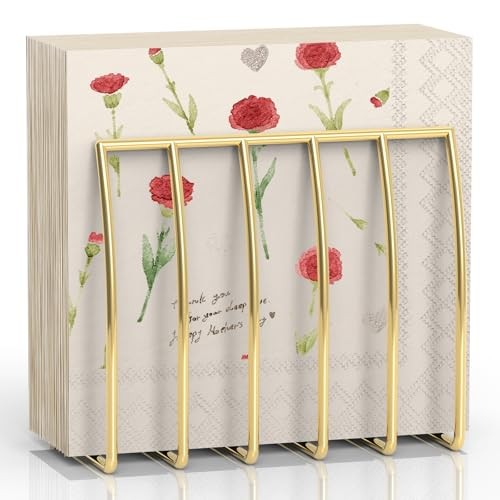 Napkin Holder for Table, Reversible 2-in-1 Modern Metal Cocktail 1PACK Gold