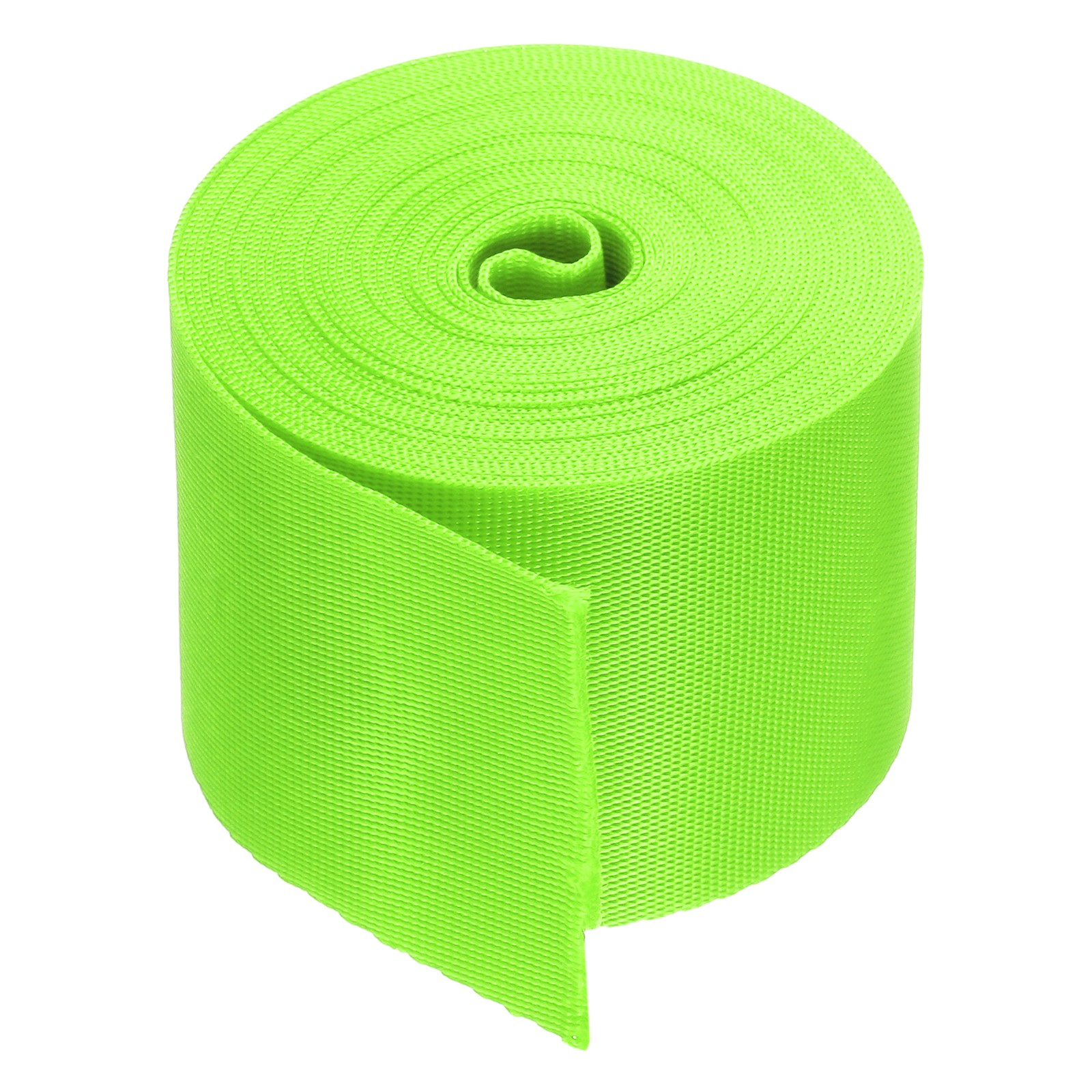 Flat Nylon Webbing Strap 2 Inch 5 Yards Fluorescent Green for Backpack