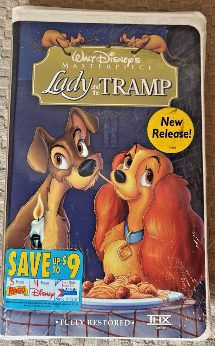 Walt Disney Masterpiece Lady And The Tramp VHS Tape Animated Classic Sealed
