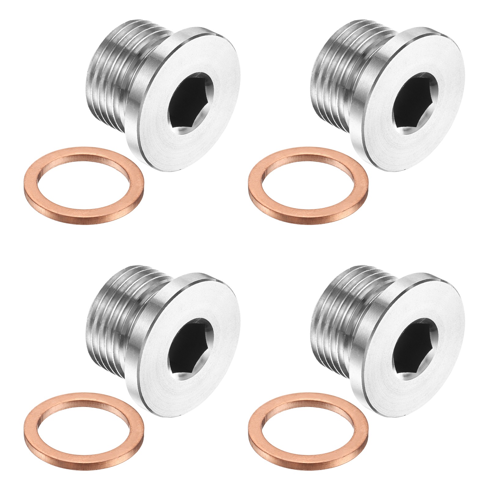 4 Pcs M18 x 1.5 Pipe Plug Fitting, Internal Hex Head Socket 304 Stainless Steel