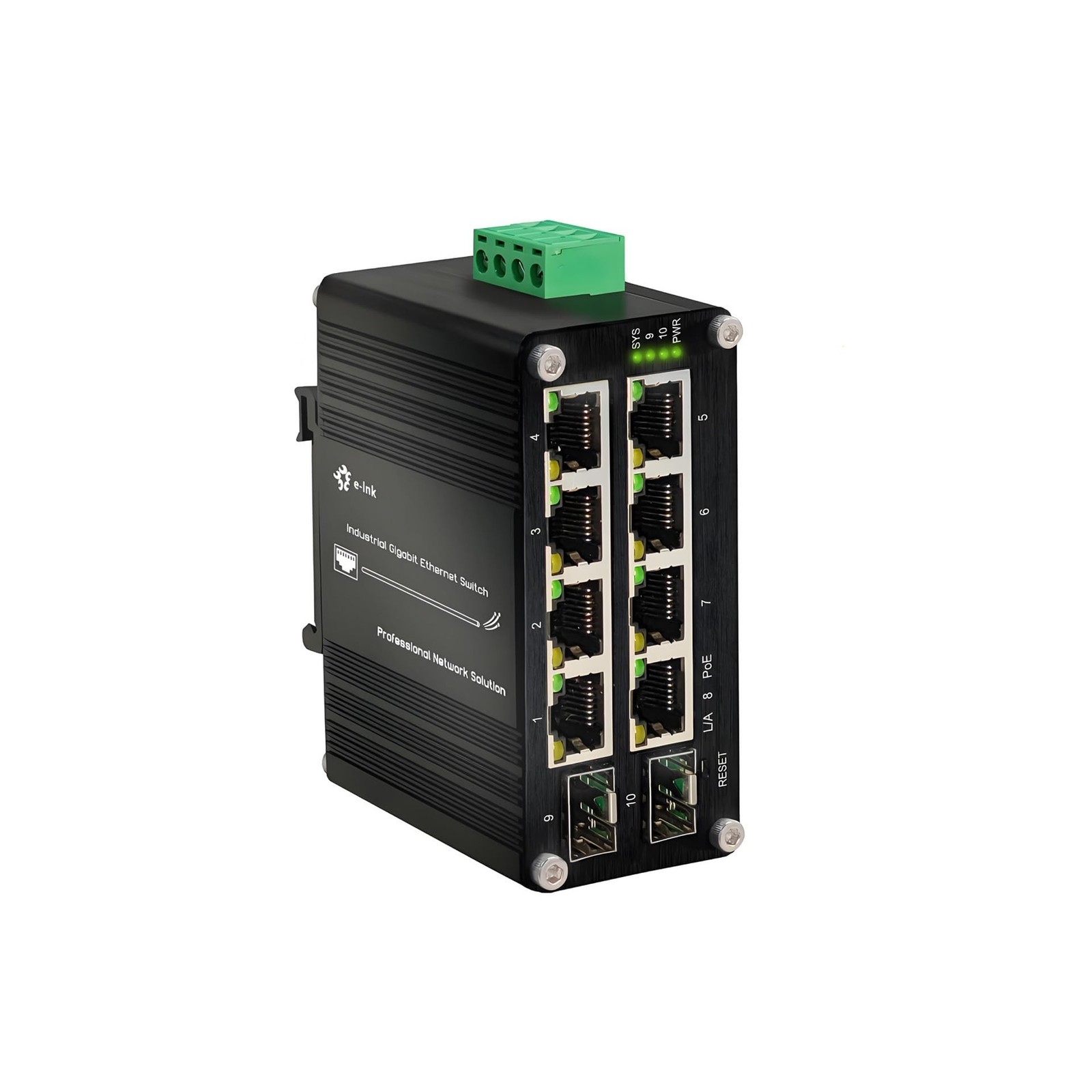 Industrial Passive 24V 8 Ports PoE Switch with 2 SFP Slot, 10/100/1000Mbps Gi...