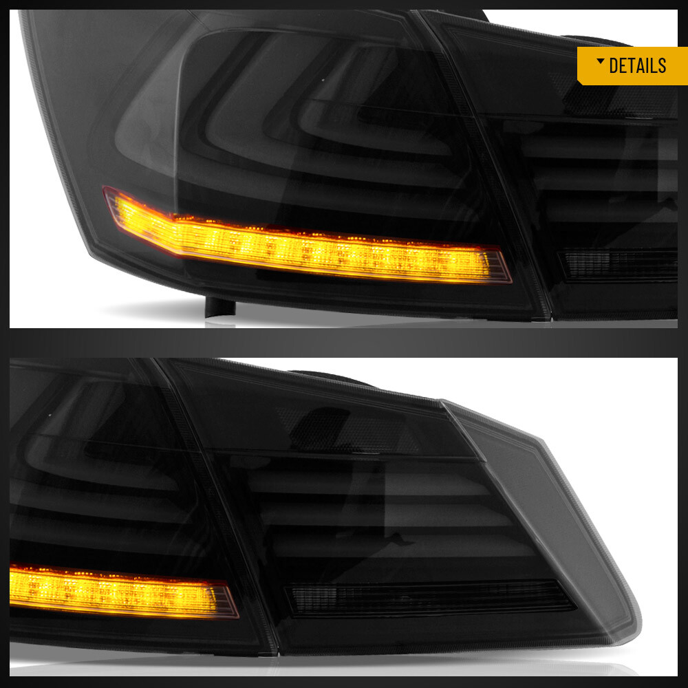 LED Tail light Fit 2013-2017 Honda Accord w/Sequential Turn sig SMOKED Assembly