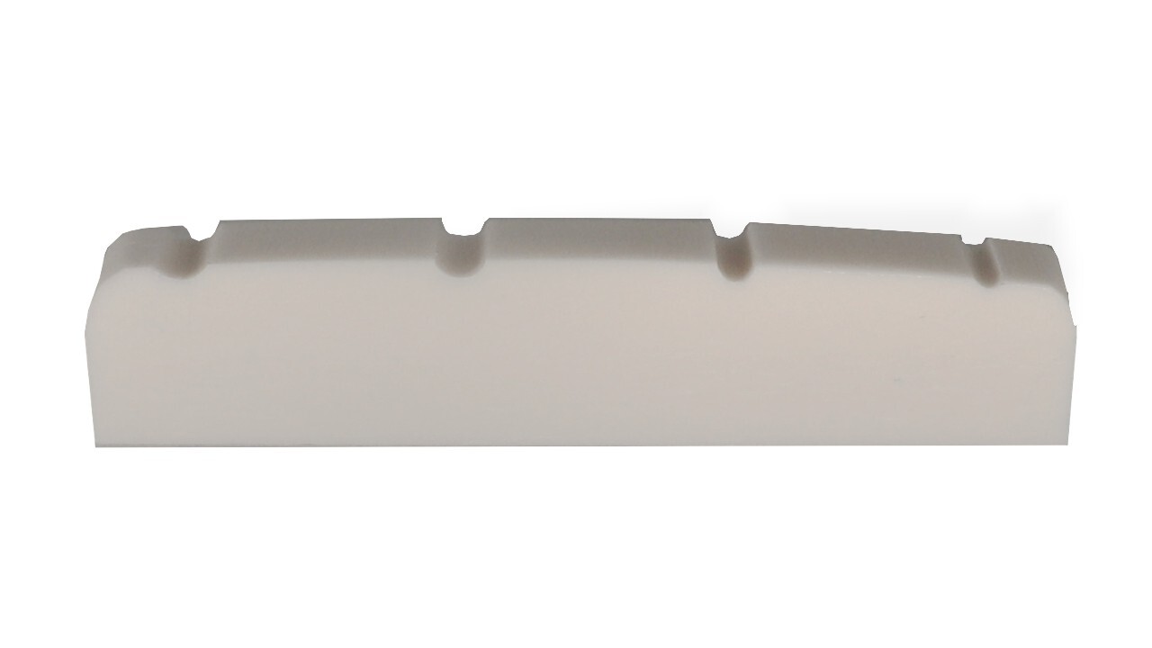 Nut Flat Bottom 43mm 4 String Bass 9.5r Slotted Bone RH 108716