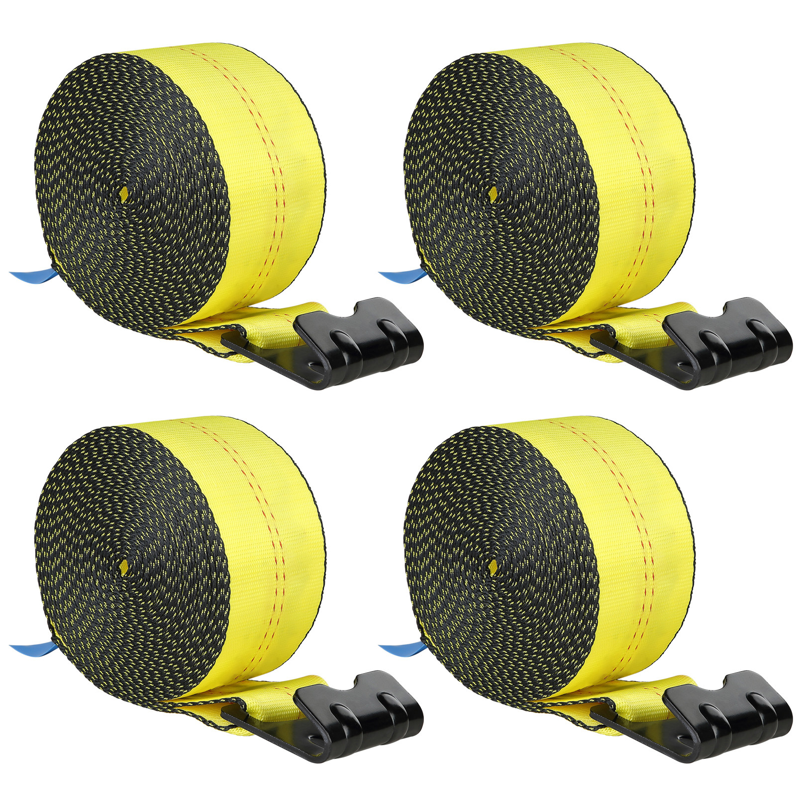 4" x 30' Truck Winch Straps w/ Flat Hook 4 Pack 18000 lbs Break Strength