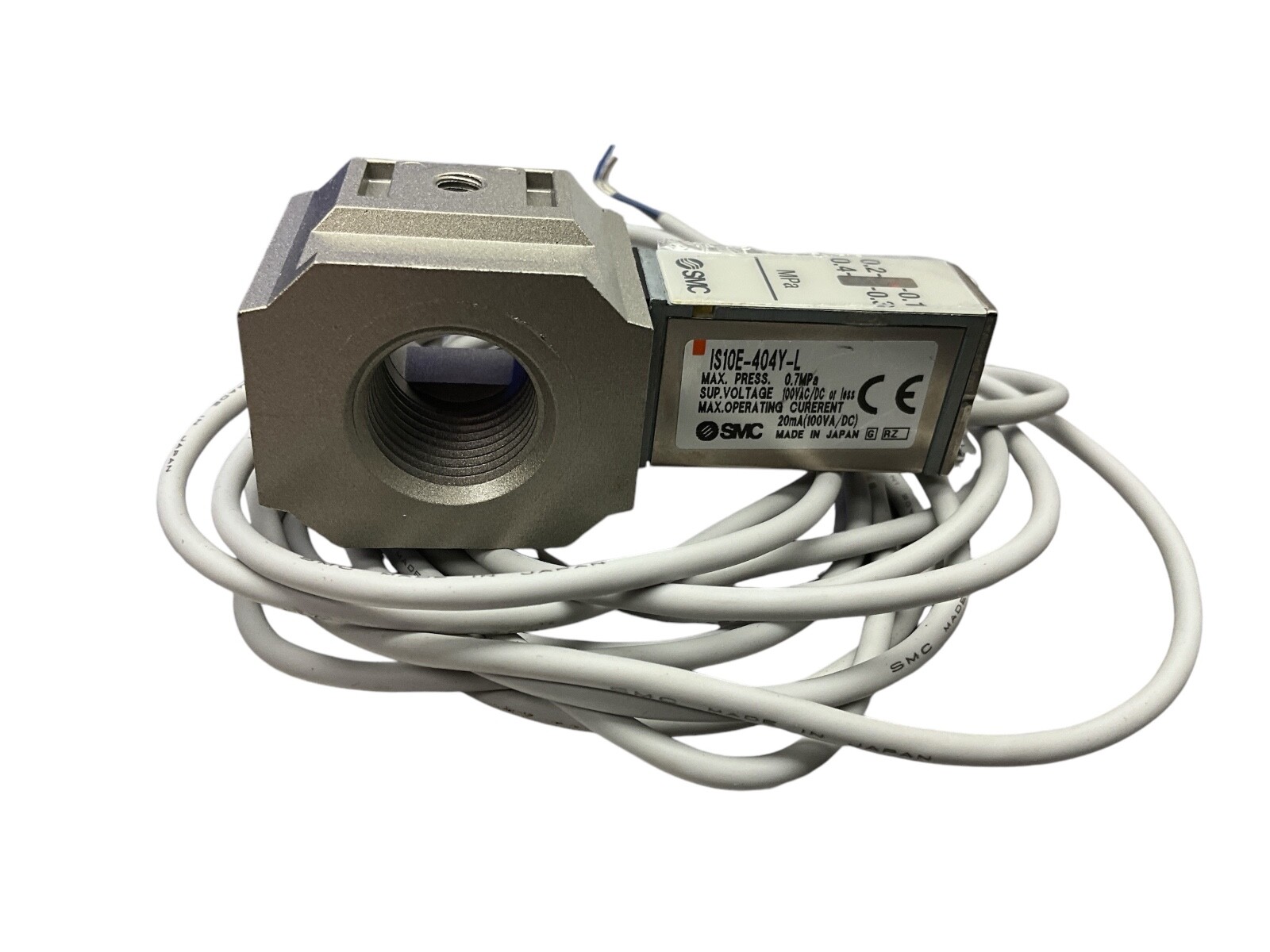 SMC IS10E-404Y-L pressure switch w piping adapter & mtg, PRESSURE SWITCH, IS ISG