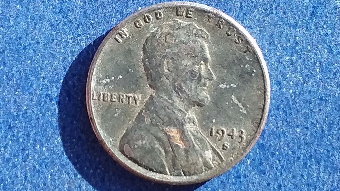 1943-S Circulated Lincoln Wheat Cent, Ships Free.