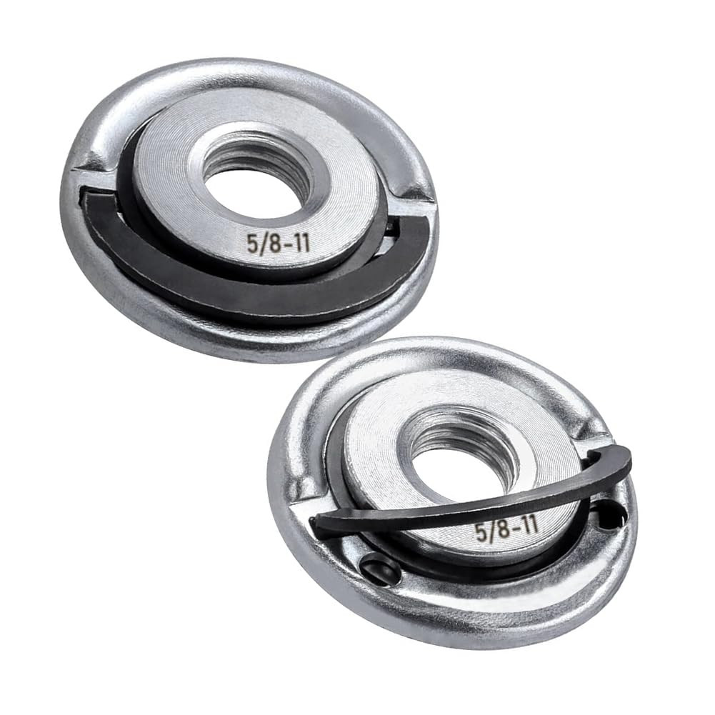 2Pcs Angle Grinder Flange Nuts with 5/8-11 Inch Thread, Quick Change Grinder Fla