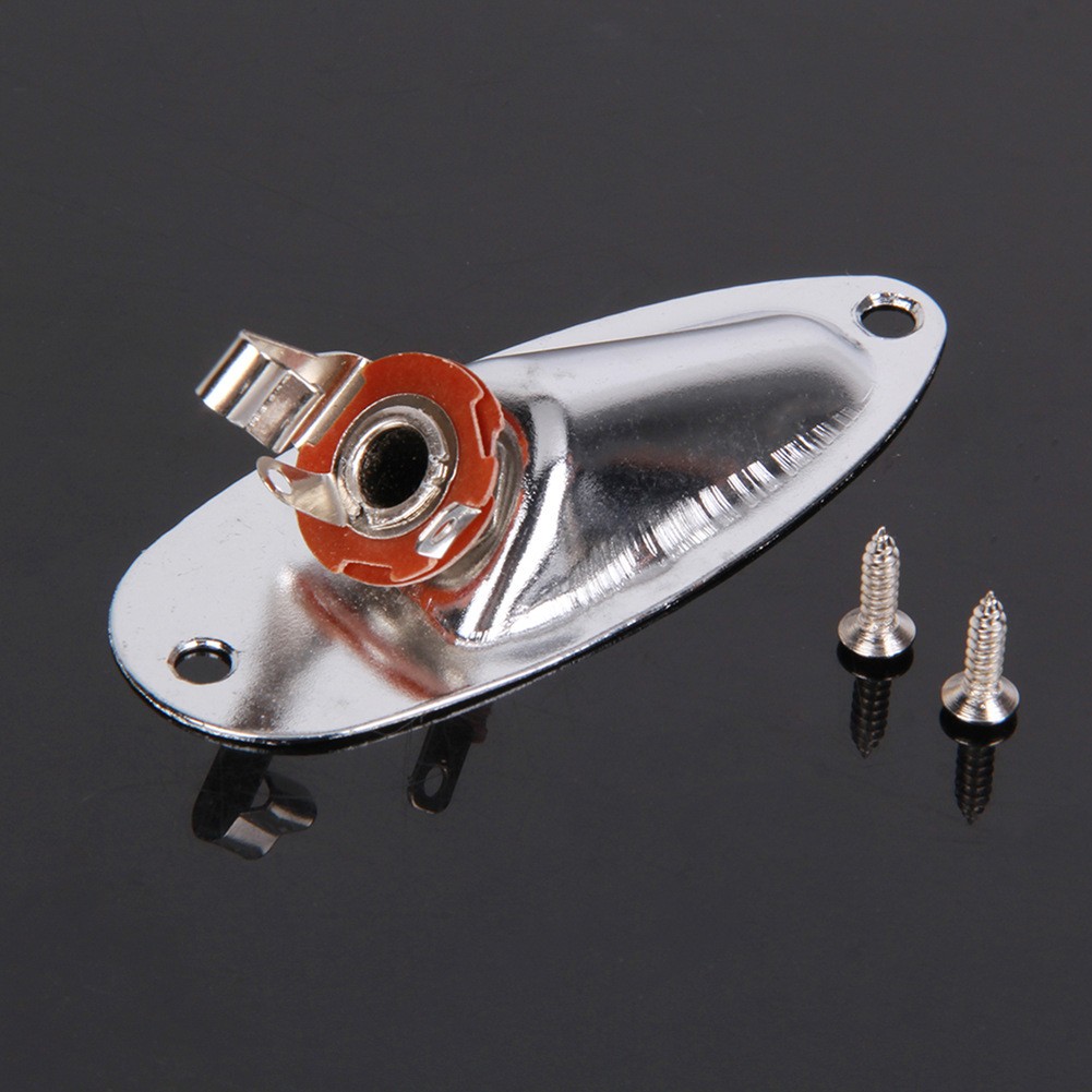 Loaded Boat Guitar Pickup Output Input Jack Plug Socket For FD Strat Silver b