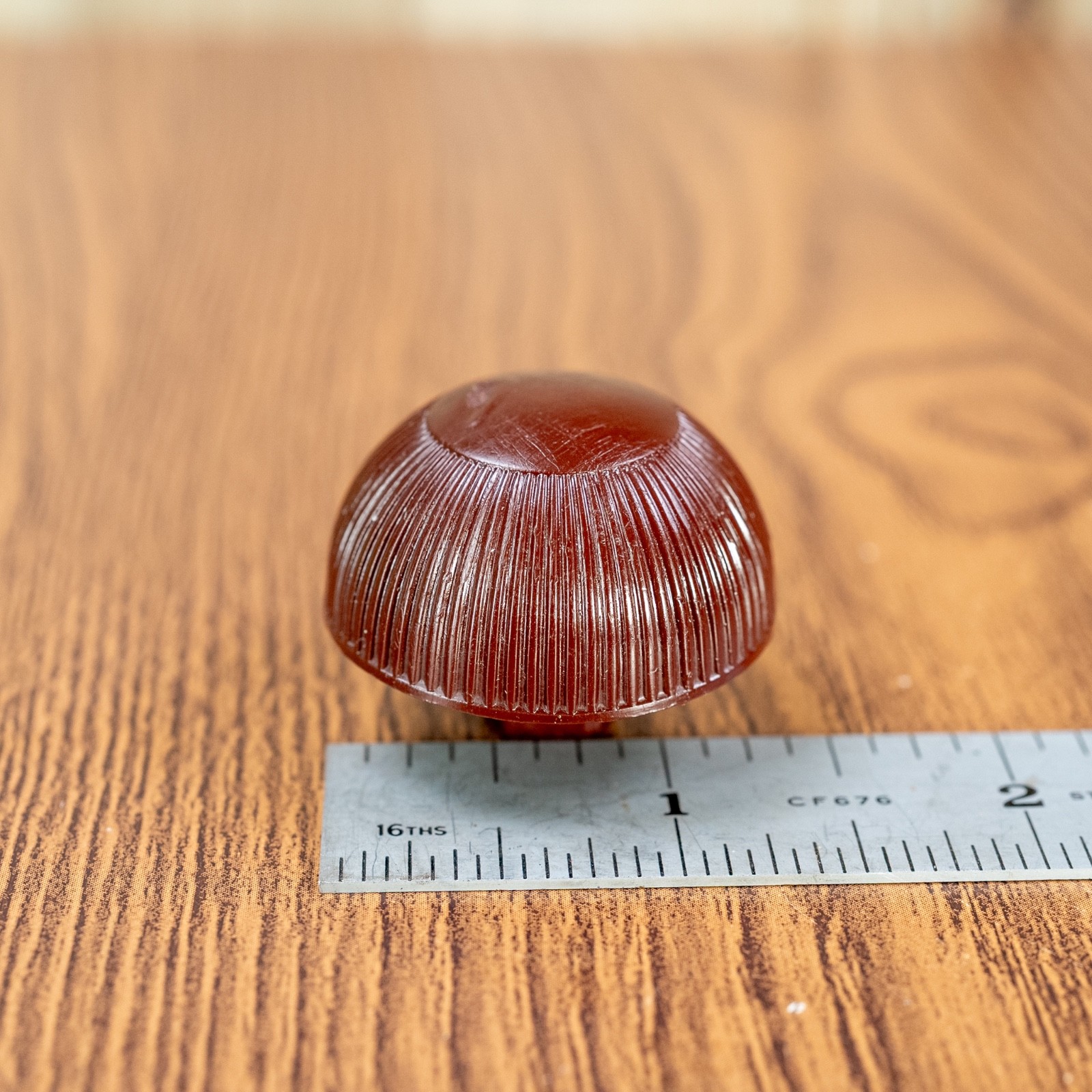 ZENITH Midcentury Radio Knob 1940s-50s Brown Plastic 1pc 1/4" Splined Shaft