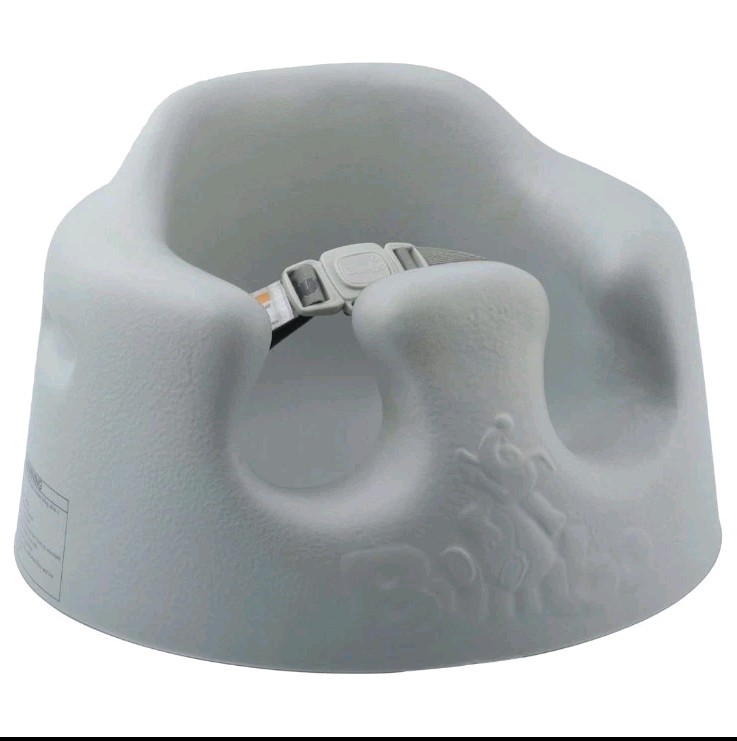 Bumbo Infant Floor Seat Baby Sit Up Chair with Adjustable Harness, Cool Gray