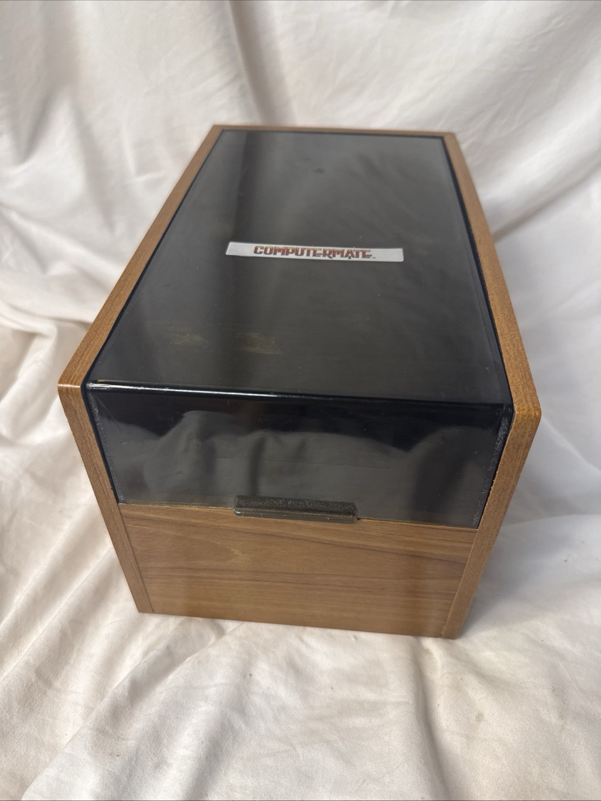 VTG ComputerMate Wood Grain Floppy Disc Holder CD Desk Shelf Storage & Dividers