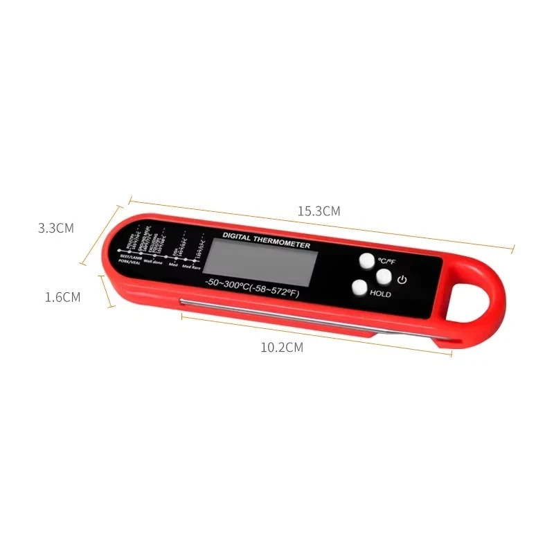 Foldable Digital Cooking Food Thermometer Probe Temperature Kitchen Meat BBQ