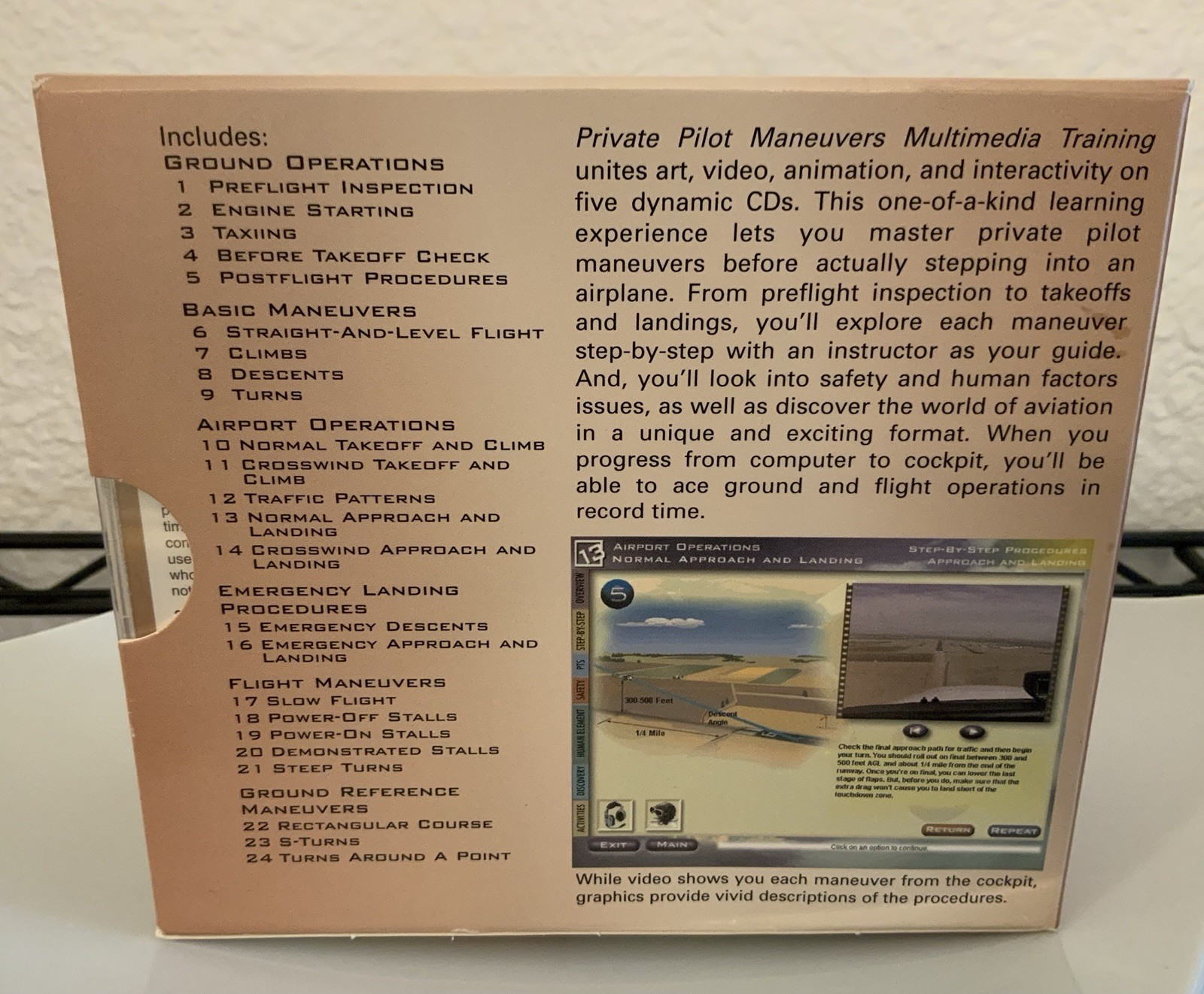 JEPPESEN Private Pilot MANEUVERS 5-CD Set Multimedia Training Software *AVIATION
