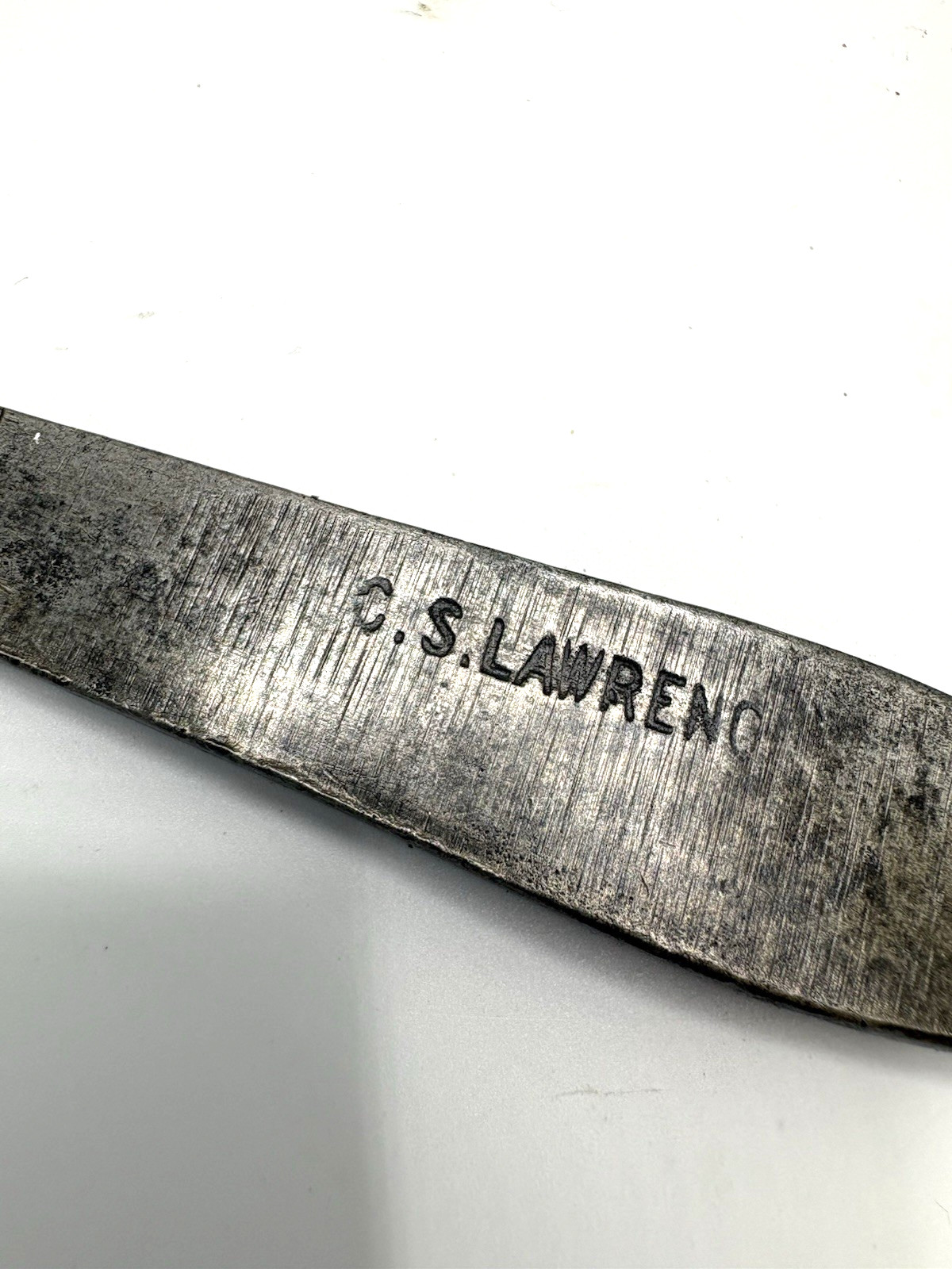 Antique Hand Forged Screwdriver Tool Blacksmith Made Signed C.S. Lawrence