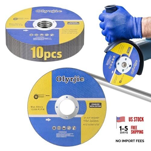 4 1/2 in Cut Off Wheel Cutting Wheels for Angle Grinders, Ultra Thin 10 Pack
