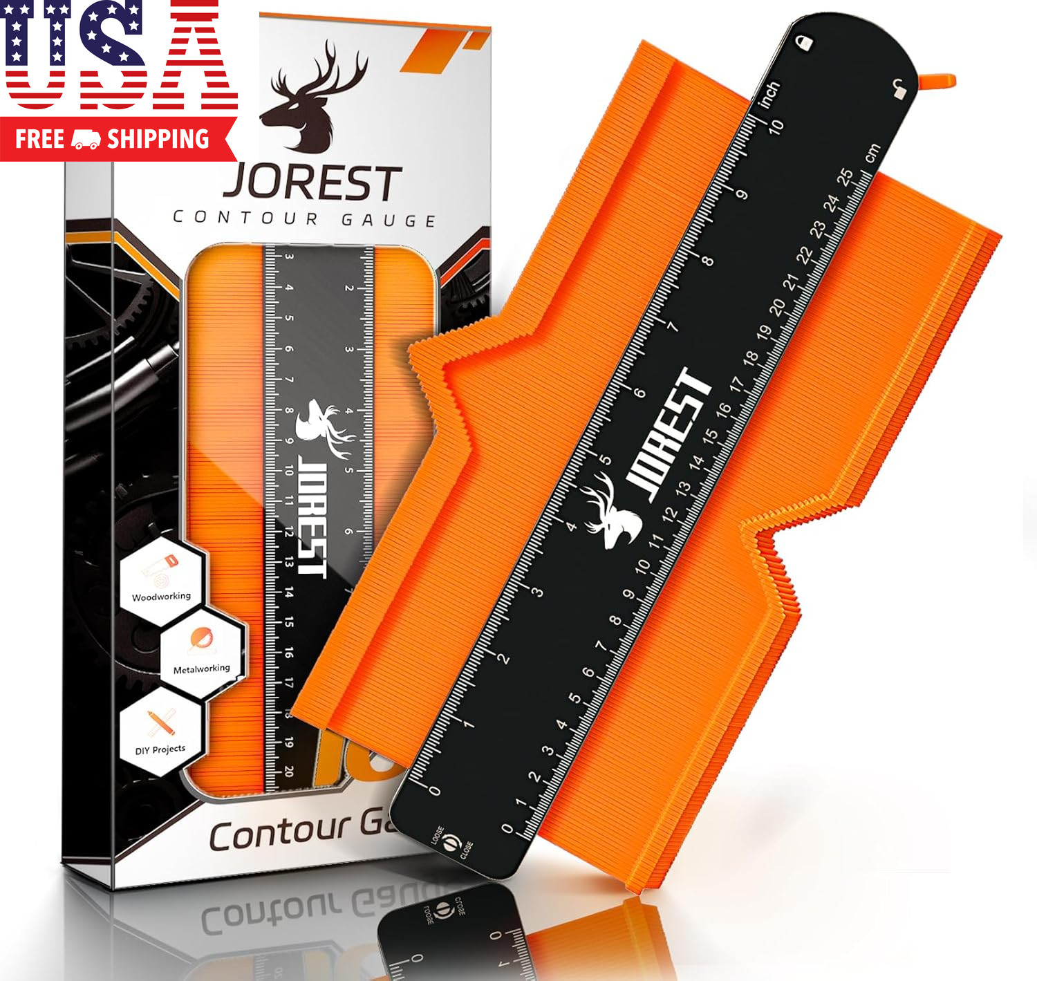 Contour Gauge with Lock (10 Inch), Gifts Ideas for Men Dad Carpenter Handyman, P