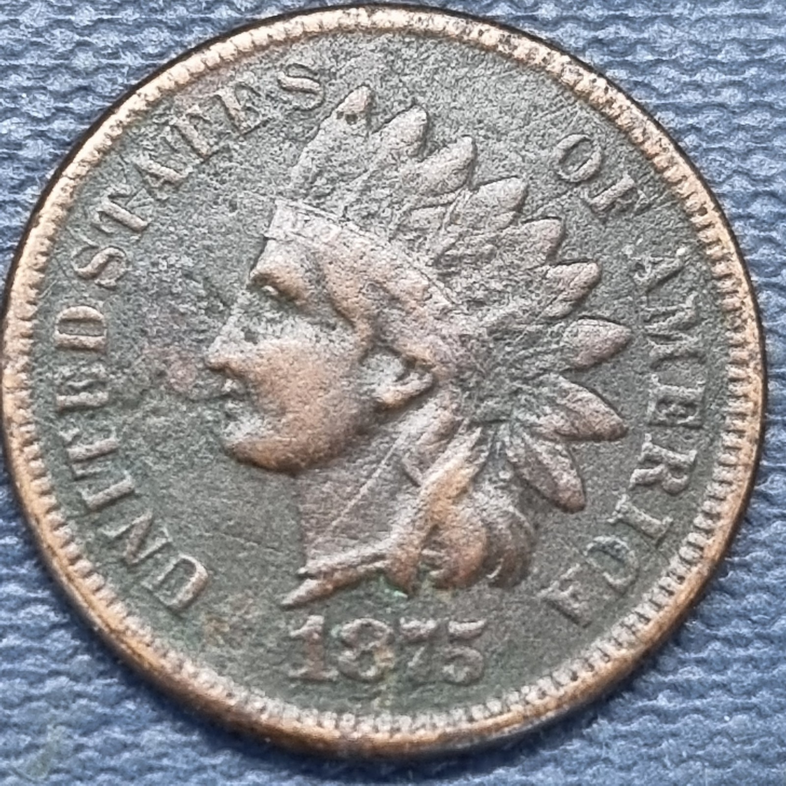 1875 Indian Head Cent 1c VF Details #99316