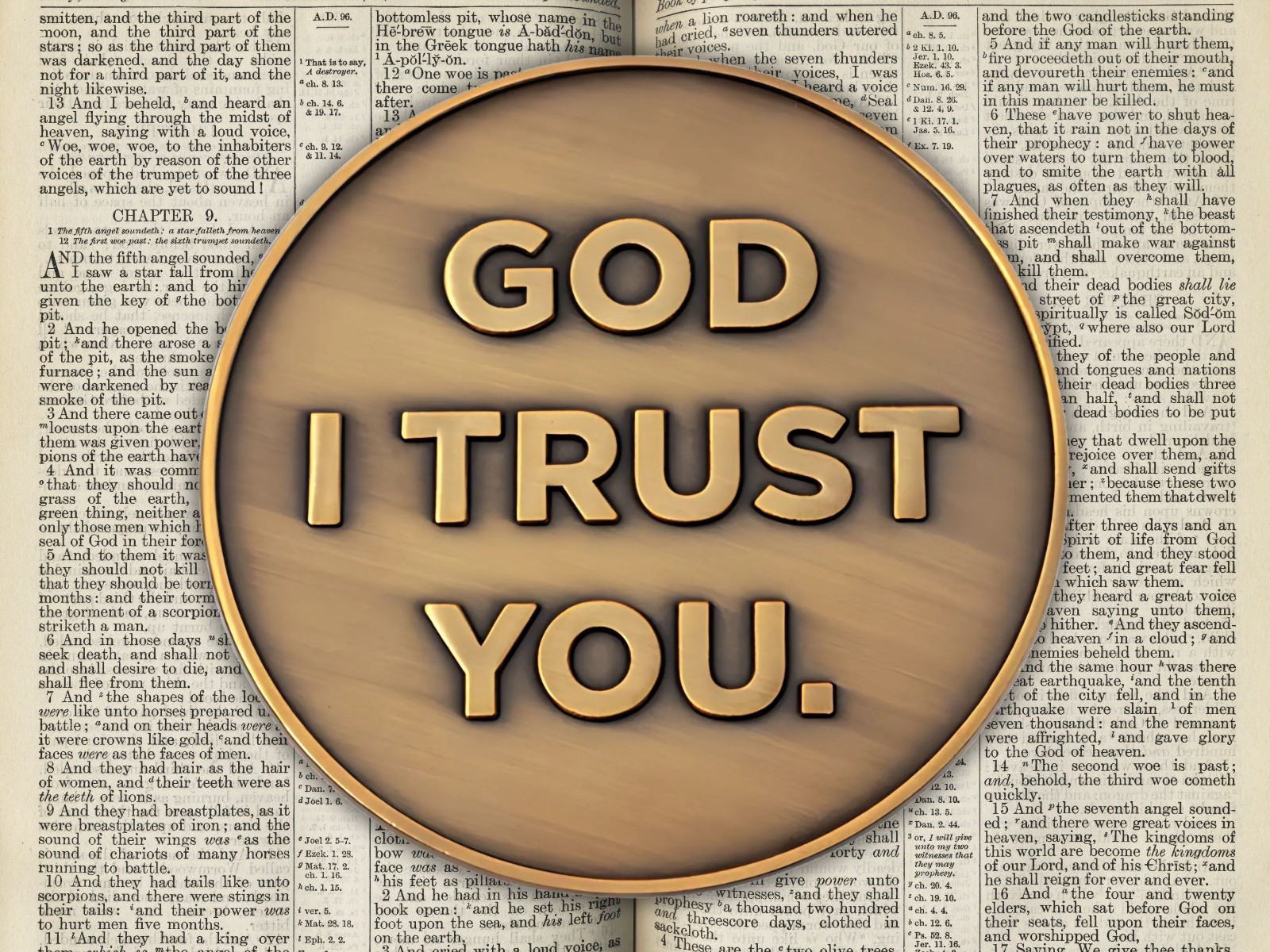 Christian Challenge Coin Proverbs 3:5-6 God I Trust You Inspirational Gift