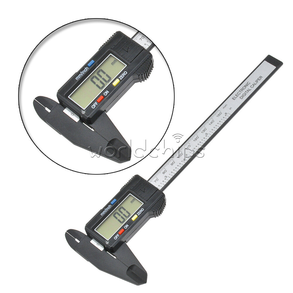 150MM 6inch LCD Digital Electronic Carbon Fiber Vernier Caliper Gauge Micrometer