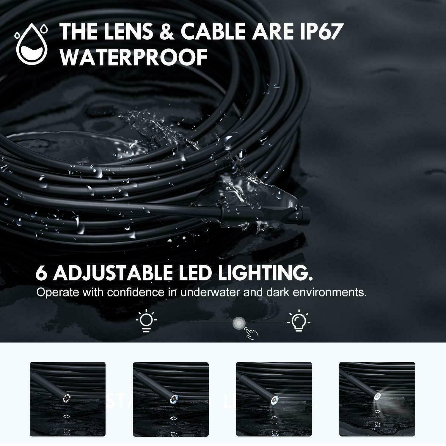6LED USB Snake Endoscope Borescope HD Inspection Camera Scope 5M 8.5mm WiFi