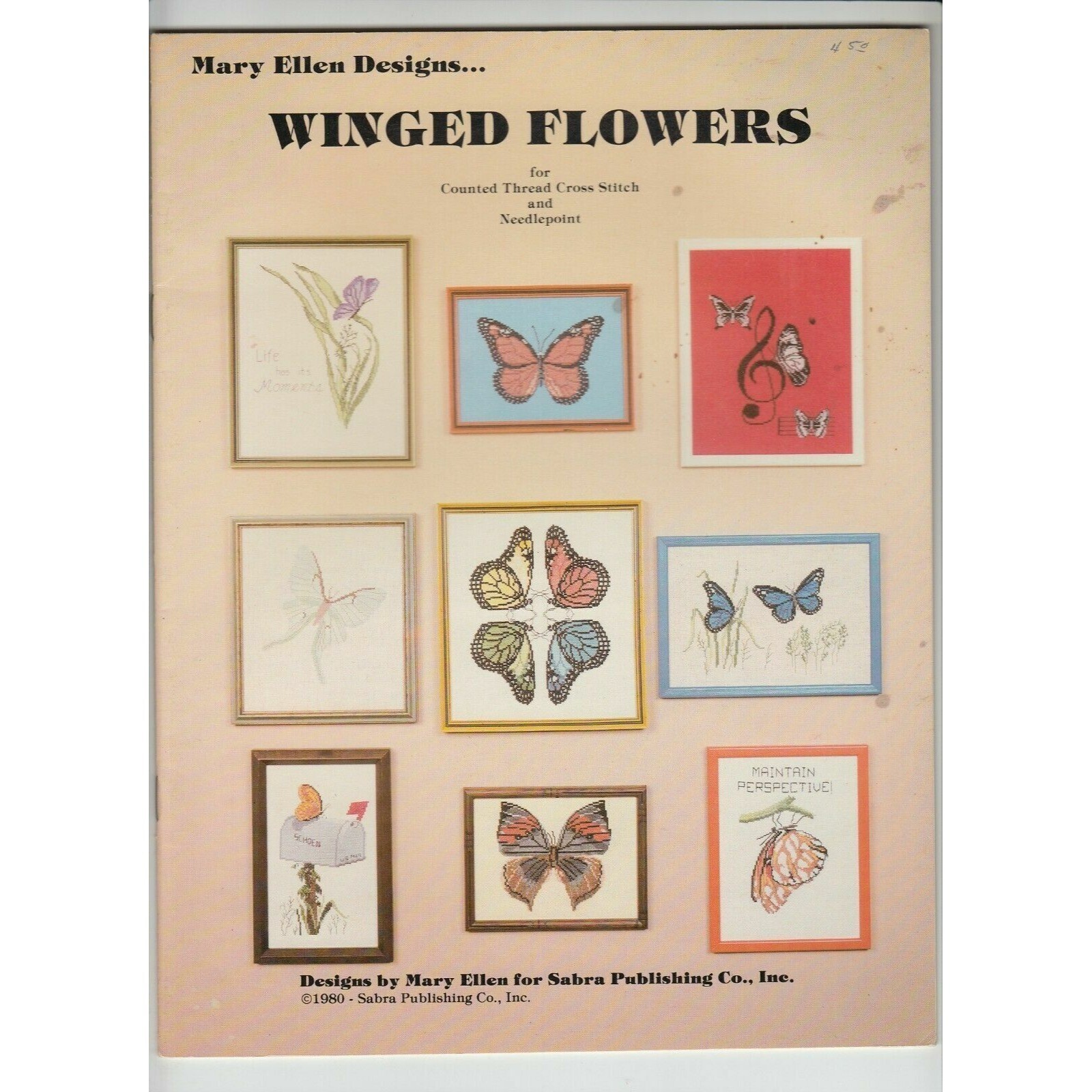Winged Flowers Butterfly Cross Stitch Needlework Chart Booklet Mary Ellen
