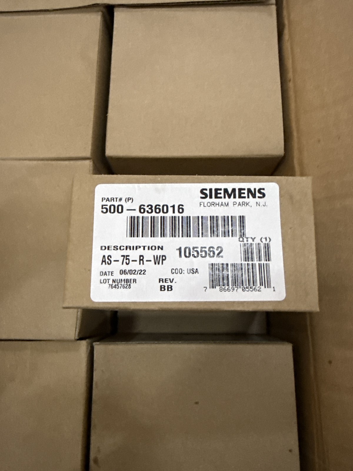 Siemens 500-636016 Fire Alarm AS-75-R-WP Weatherproof Alarm
