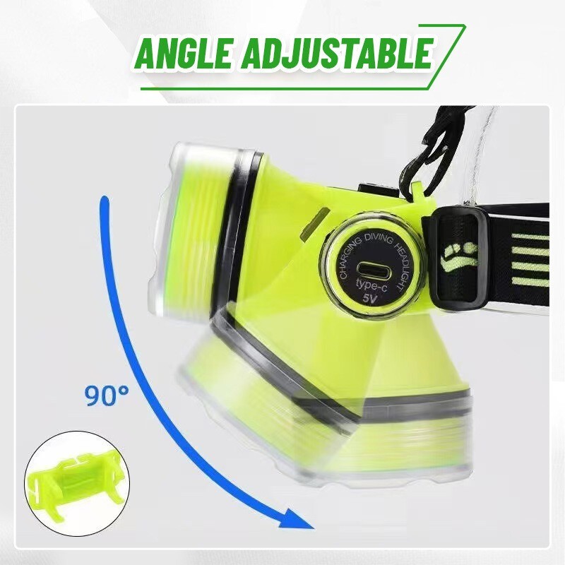 50000LM Diving Flashlight LED Waterproof Strong Head Light Underwater Headlamp