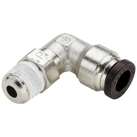 Parker W169plp-6-2 Push-To-Connect Swivel Elbow, Brass, Silver