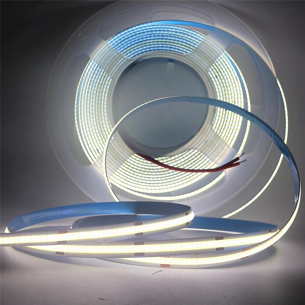 DC 24V 8mm COB LED Strip Light Cuttable Dimmable 5M Flexible Lamp Tape 4000K