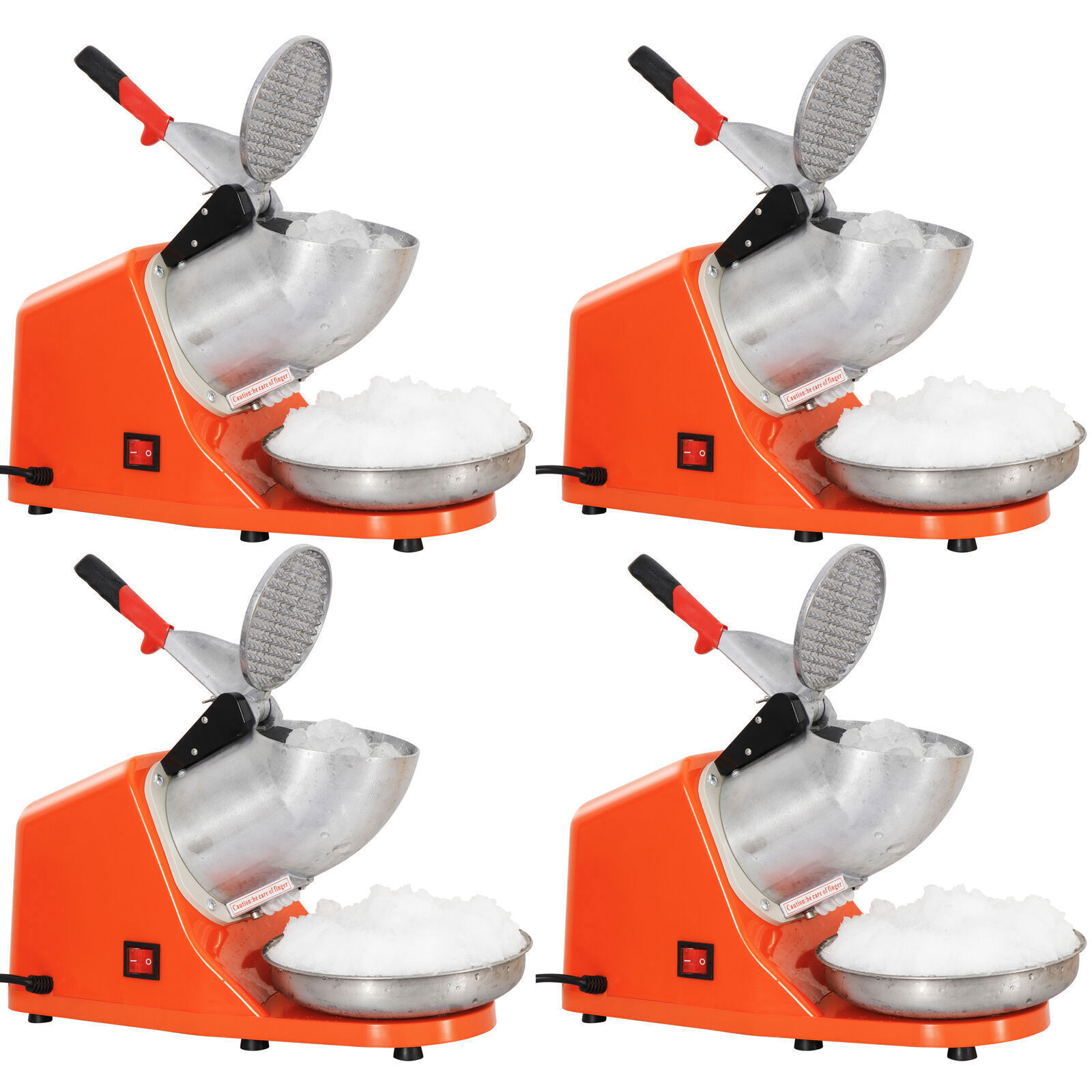 4 PCS Electric Ice Shaver Machine 143 lbs/hr Snow Cone Maker Home Commercial