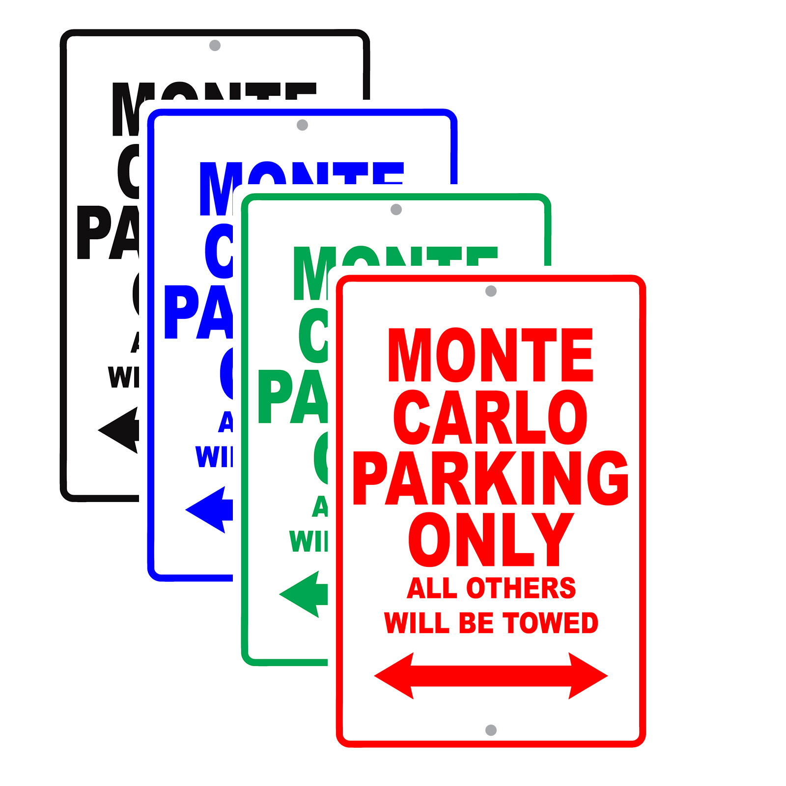 Monte Carlo Parking Only Towed Man Cave Novelty Garage Aluminum Metal Sign