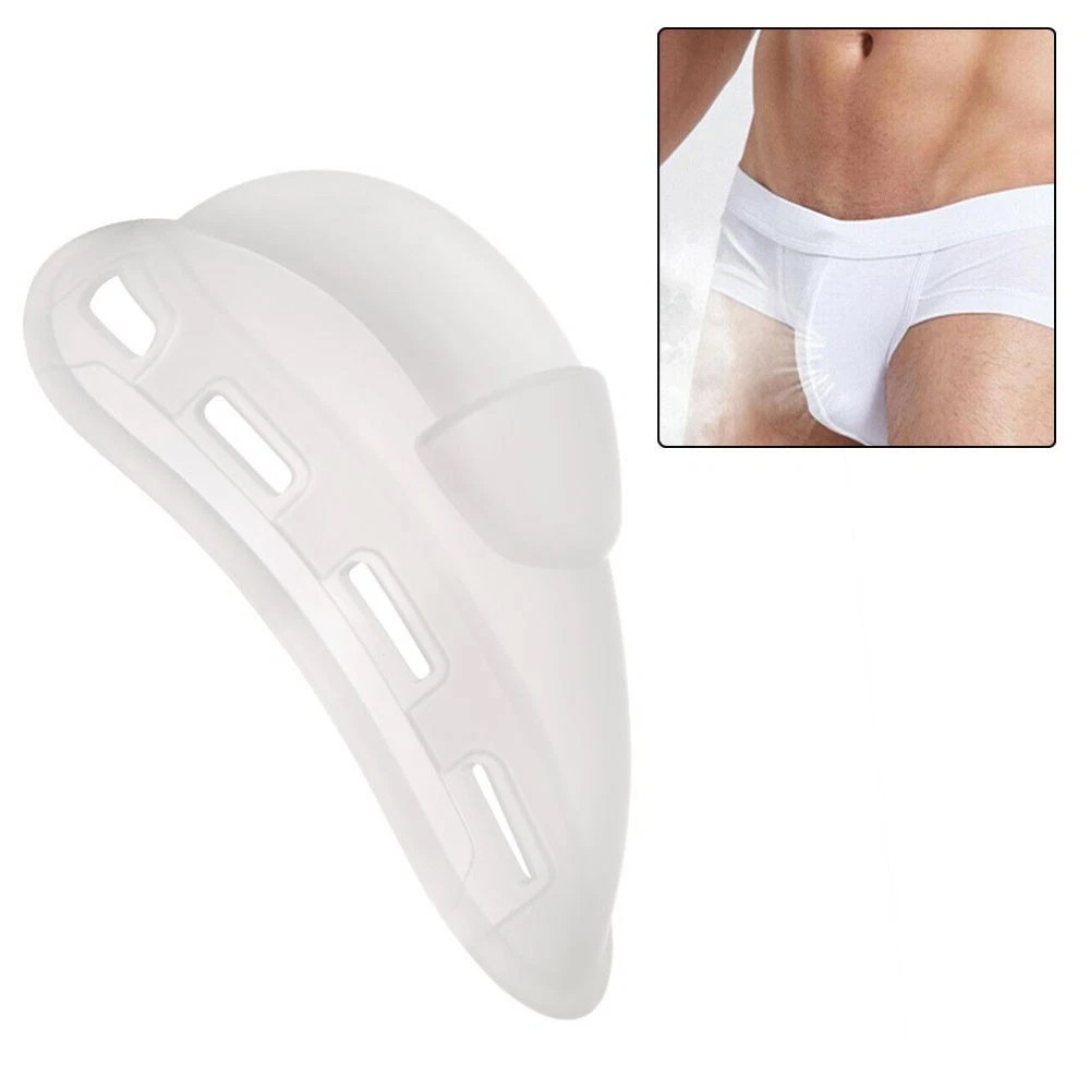 Men Bulge Package Enhancer Cup Pouch Silicone Pad Briefs String Underwear Clear