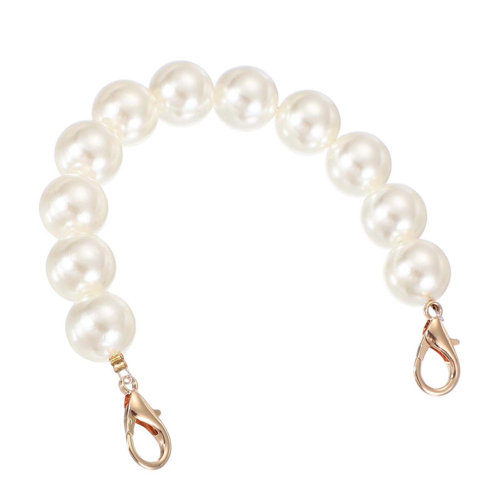 Imitation Pearl Purse Strap 10" Handbag Chain with Lobster Clasp 18mm