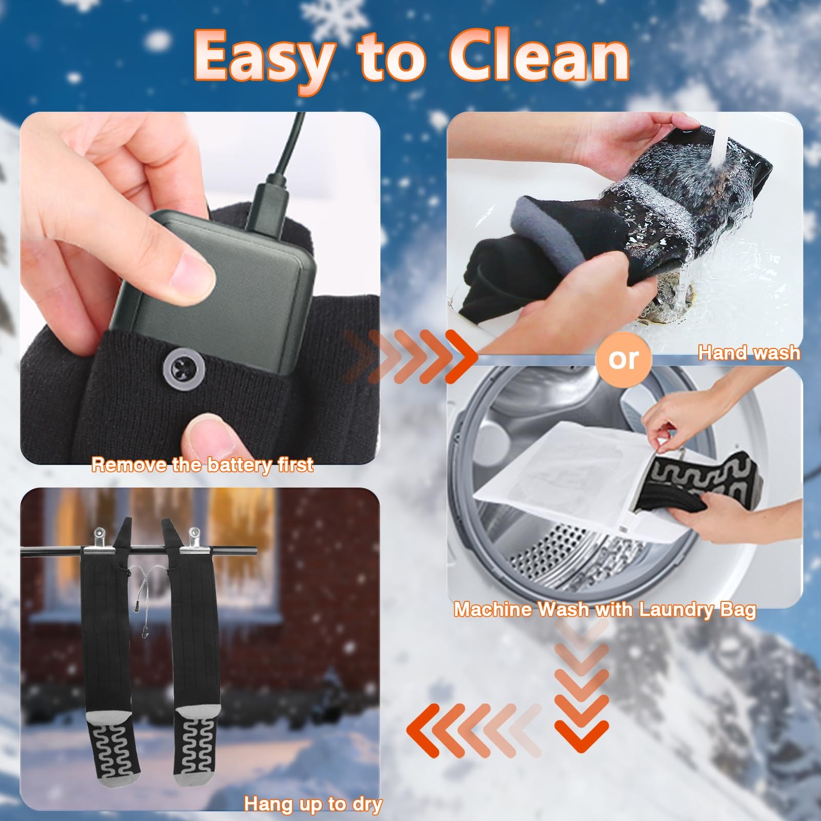 Rechargeable Heated Socks for Men & Women | 14-Hour Warmth, 4 Settings