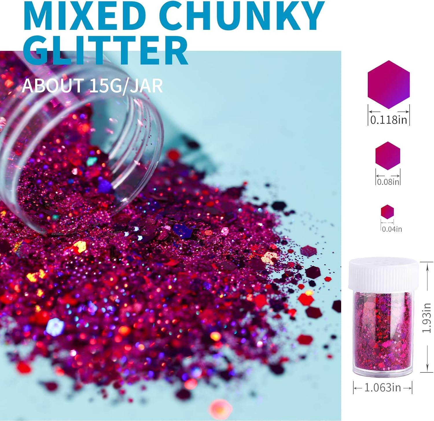Chunky Craft Glitter for Resin and DIY Projects