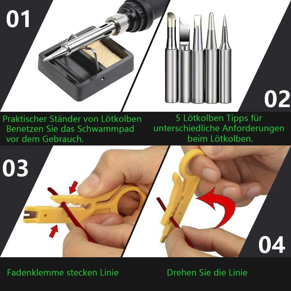 Soldering Iron Kit Electric 60W Digital Welding Iron Gun Tools Temp Adjustable