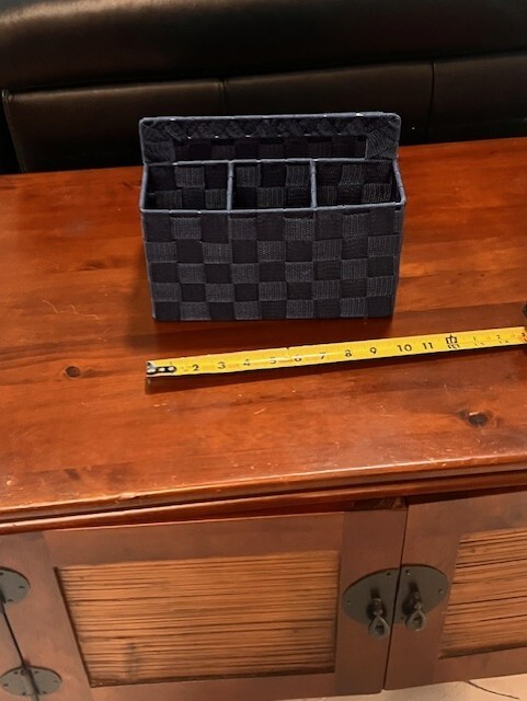 BLUE WOVEN BATHROOM ORGANIZER DESK OFFICE