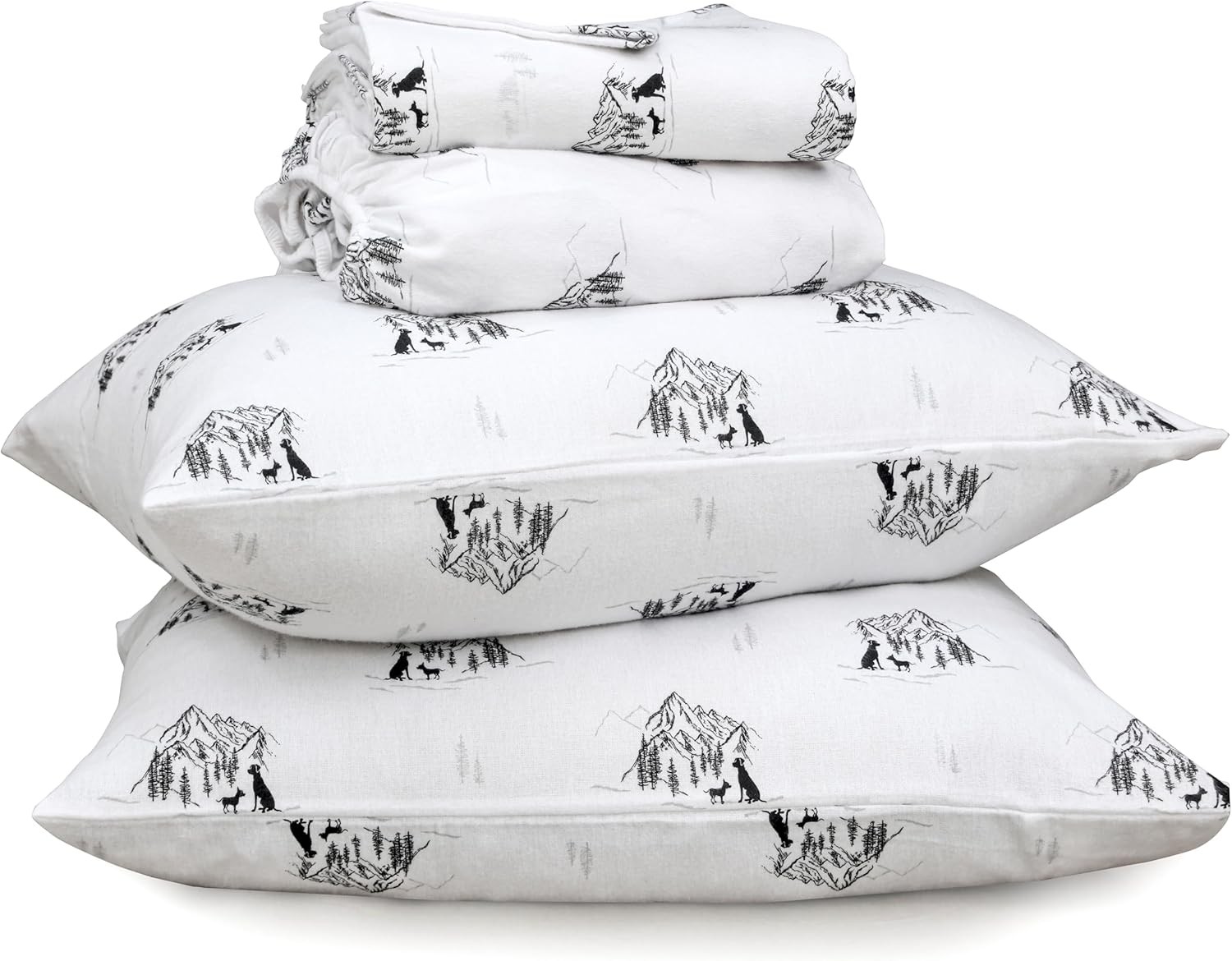 Flannel Sheets Twin Size 100% Cotton Double Brushed Twin Sheets Set Deep Pockets
