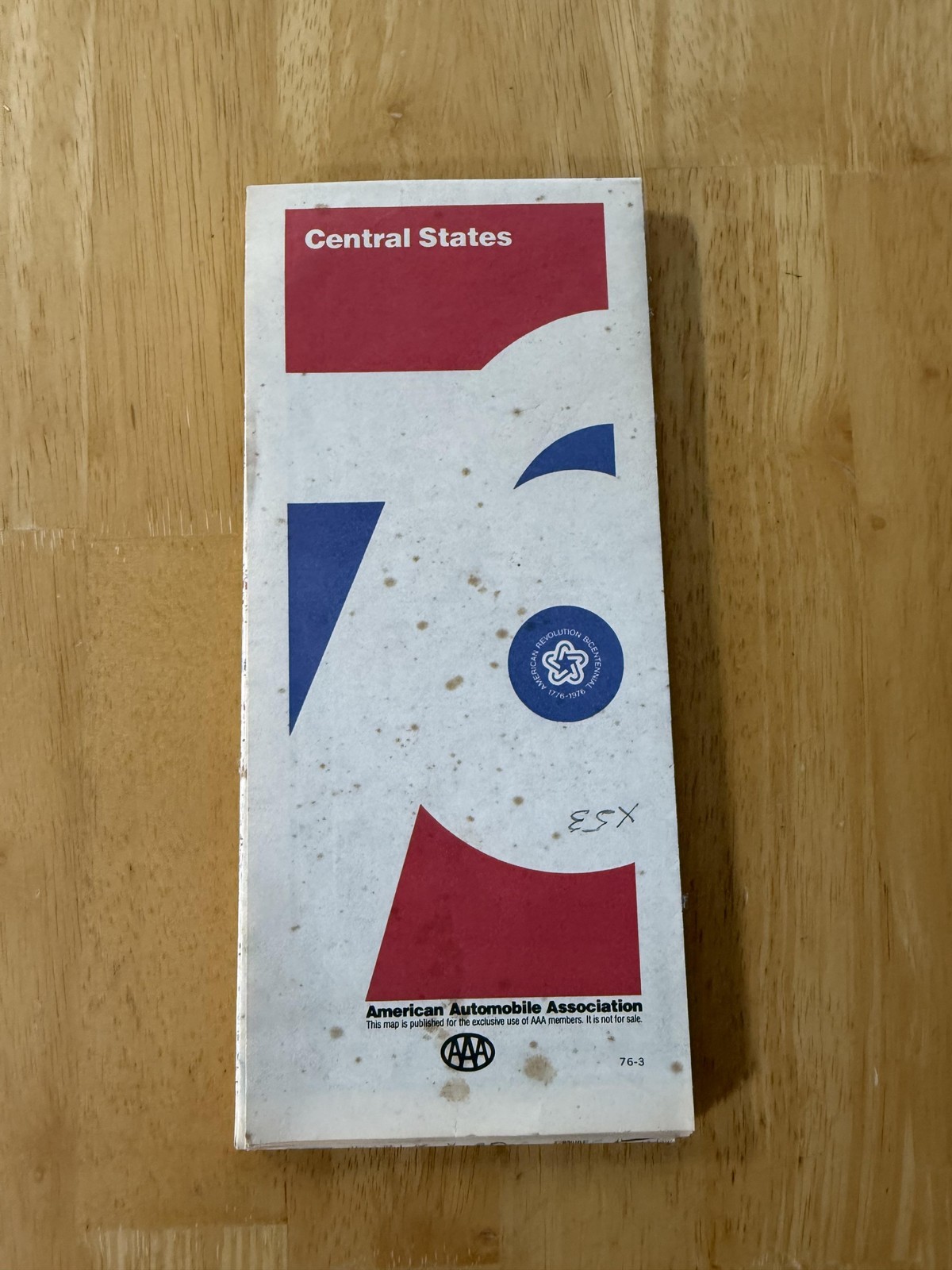 Vintage AAA Central States Highway Road Map Travel Guide Folded Brochure USA