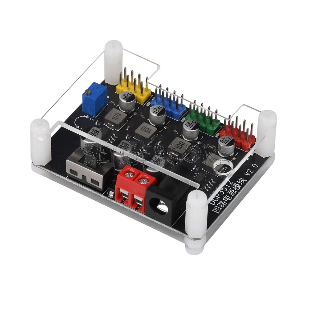 DC 6V-30V to DC 0.9V-29.6V Adjustable DCP3512 4-CH Power Supply Module Converter