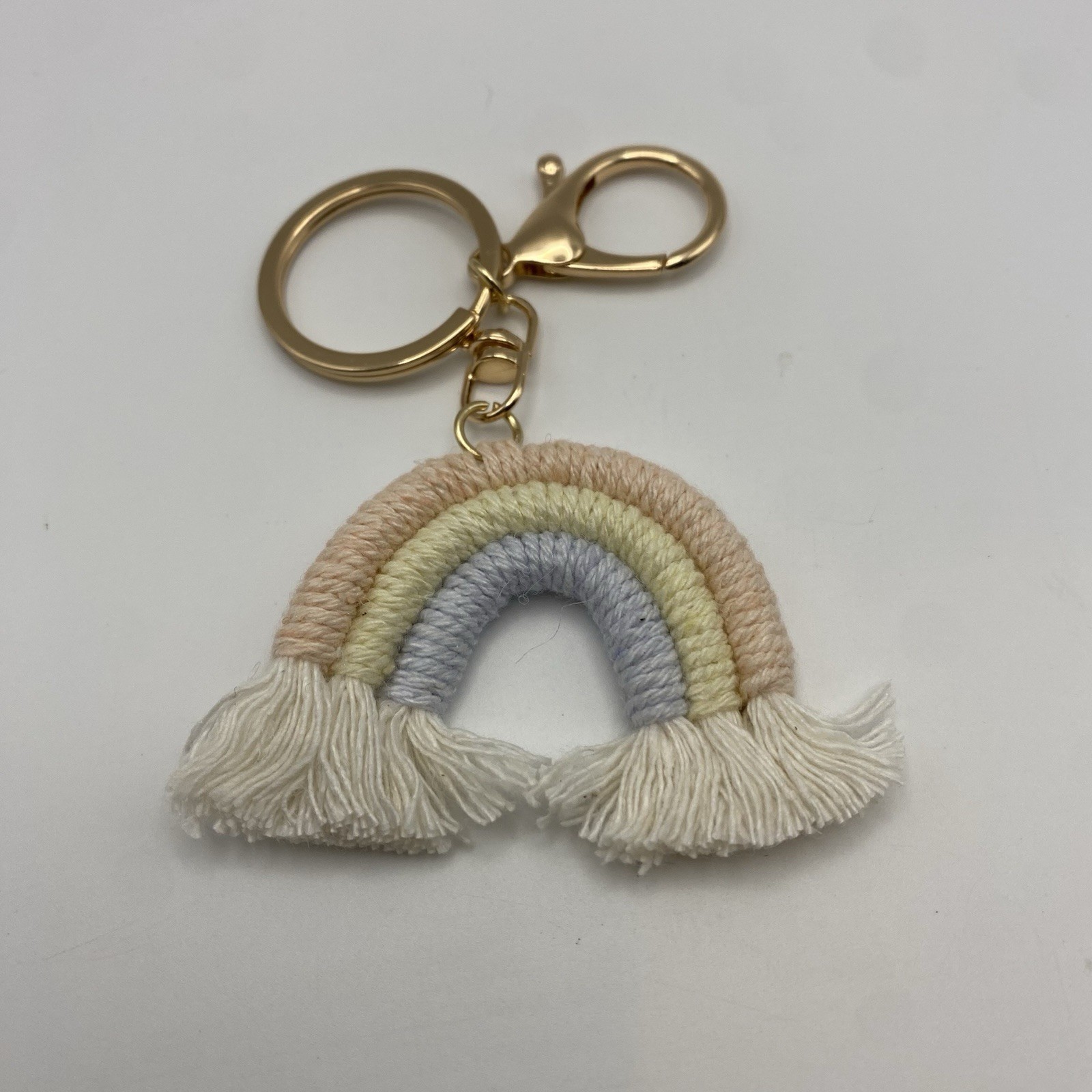 Mini Rainbow Macrame Bag Charm Or Keychain 2” x 2” New